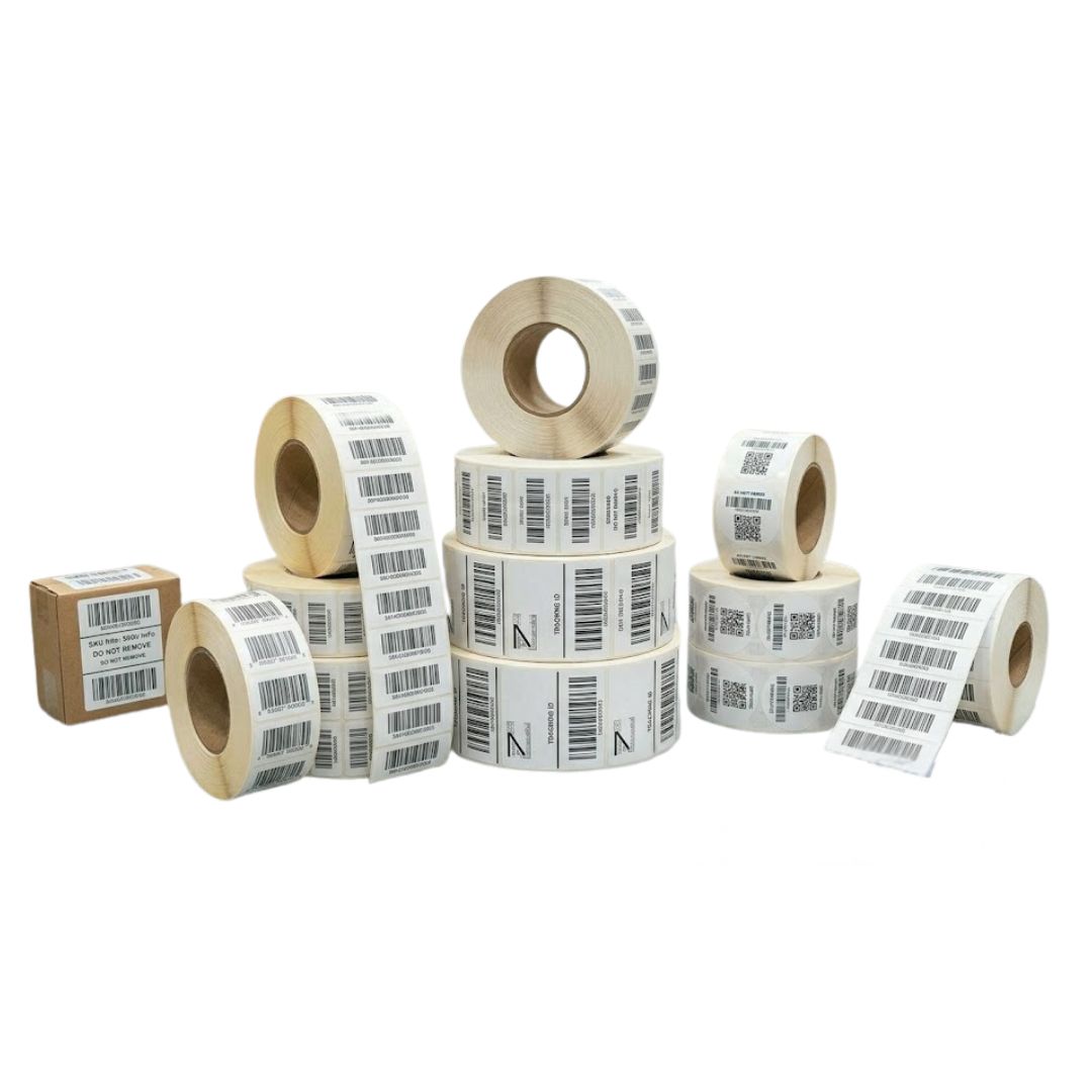 Barcode shipping label rolls for logistics and warehousing