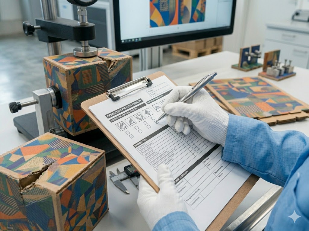 QC inspection report being completed at WrapUp Packaging