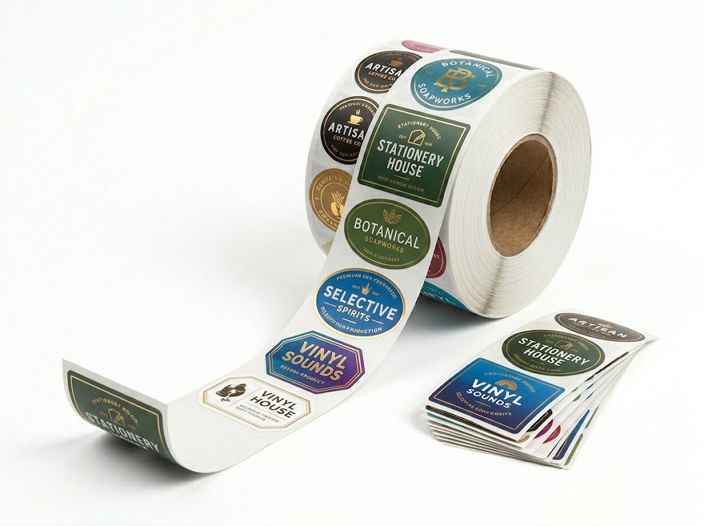 Custom printed labels and stickers for product branding