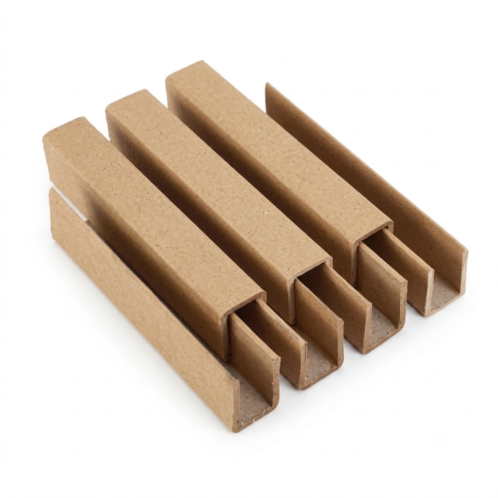 U-shaped paper edge protector for channel and rail protection