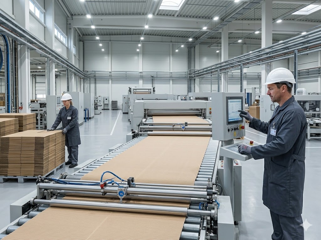 Workers operating machines on the production floor — WrapUp Packaging