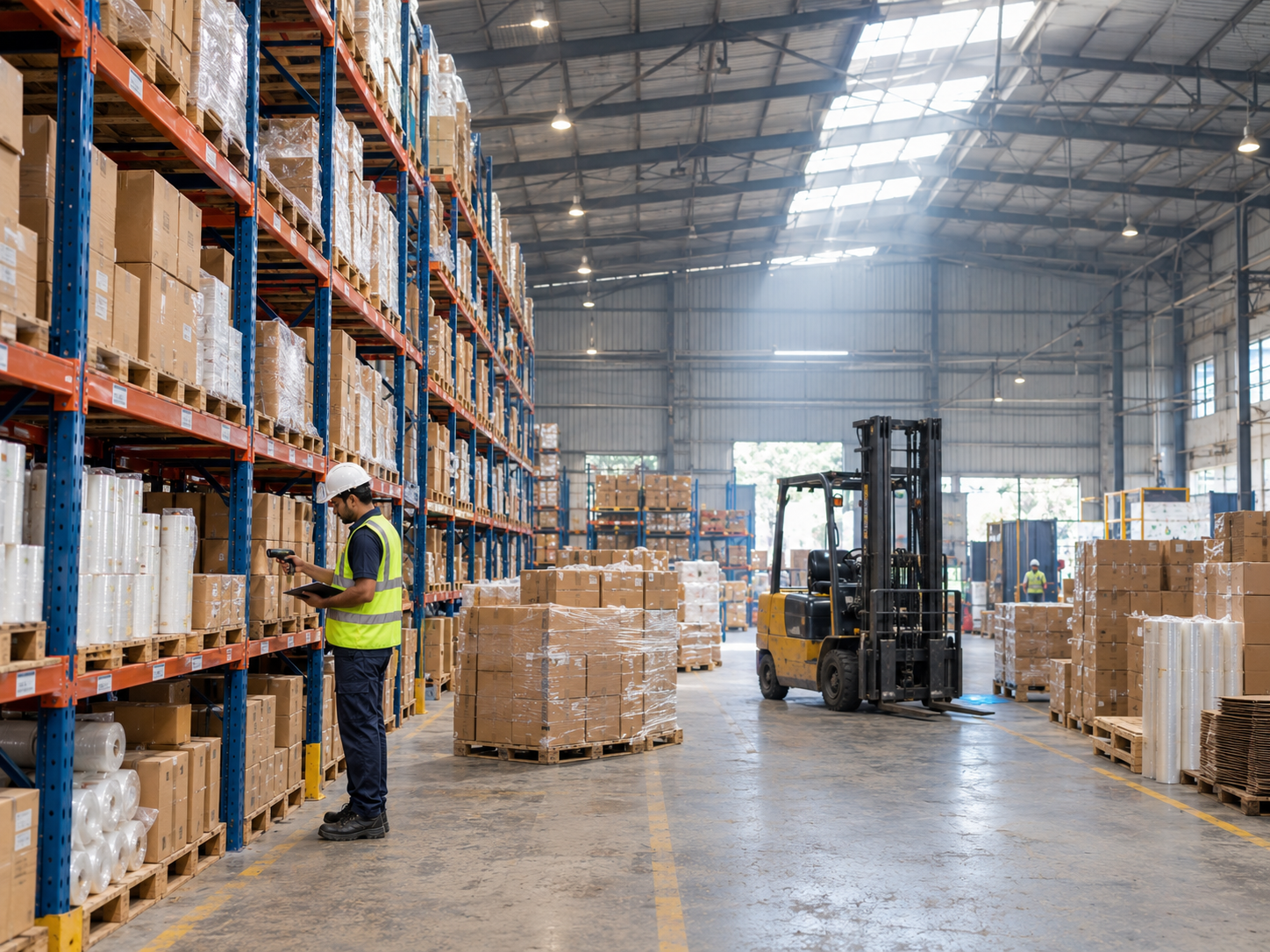 Packaging stock being checked under a vendor managed inventory arrangement